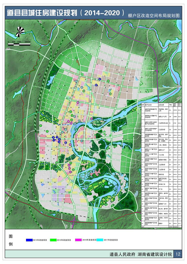 道县县城住房建设规划(2014-2020-棚户区改造空间布局规划图(2015)